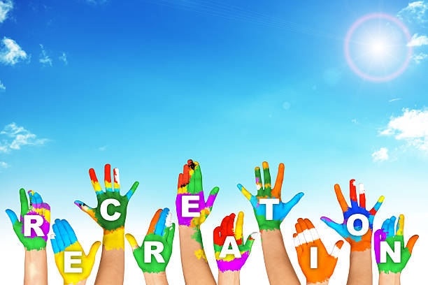 istock Set of colorful hands with word recreation 511207062
