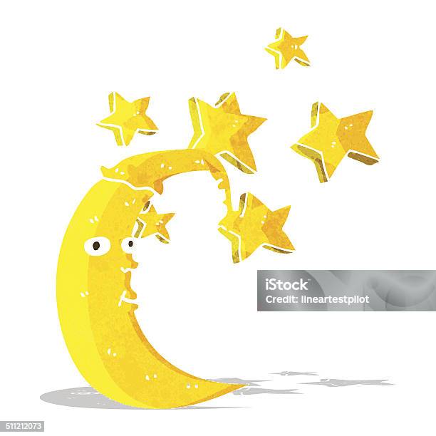 Sleepy Moon Comic Stock Vektor Art und mehr Bilder von Bizarr - Bizarr, ClipArt, Der Mann im Mond