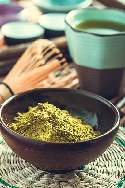istock Green matcha tea powder 511213256