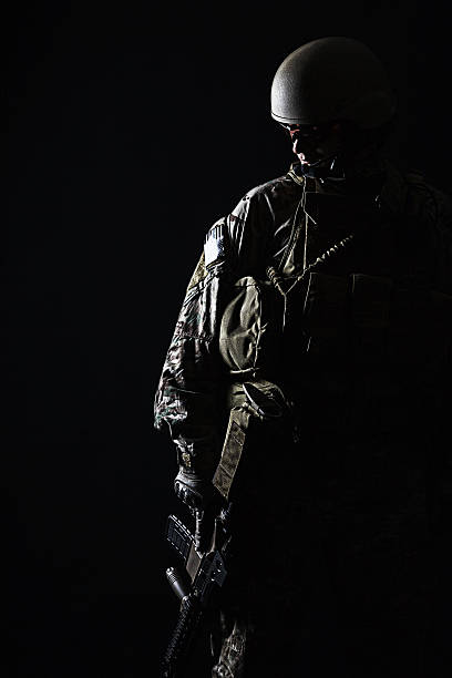 US Army Green Beret Green Berets US Army Special Forces Group soldier studio shot snakes beard stock pictures, royalty-free photos & images