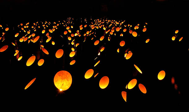 istock Japanese bamboo lanterns on black background 511214322