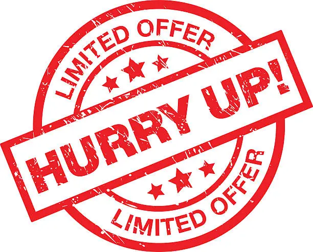 Vector illustration of HURRY UP - Limited Offer Label