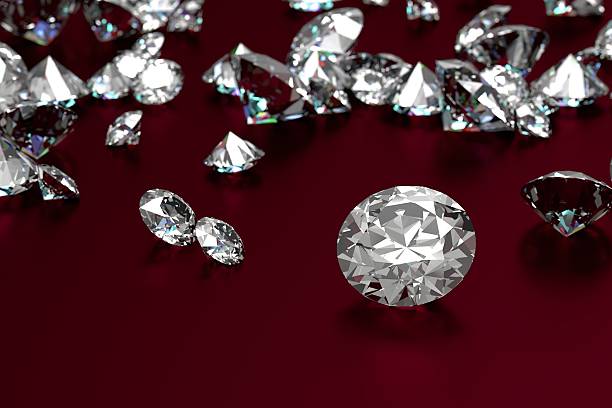 istock Luxury diamonds on red background 511218878