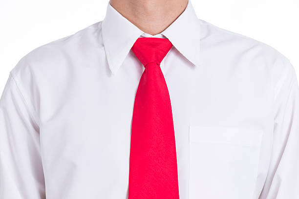 white shirt red tie