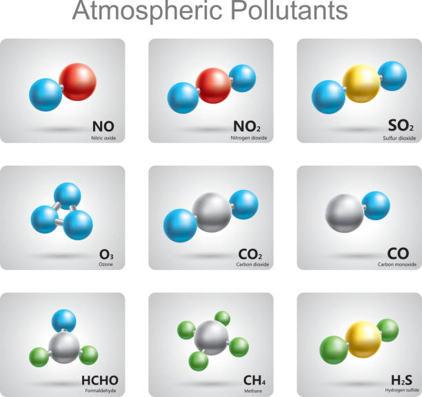 атмосферных загрязнителей - air emissions stock illustrations