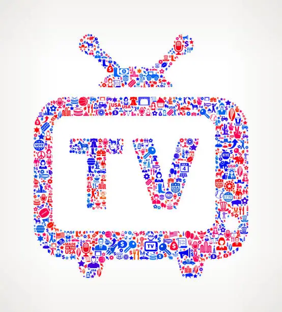 Vector illustration of TV US royalty free vector art Pattern