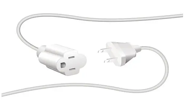 Vector illustration of Extension Cable and Plug NEMA Connector