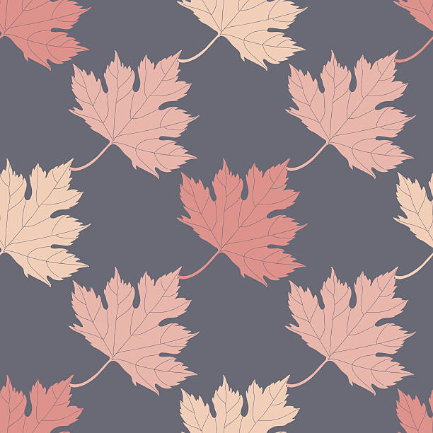 Fall seamless vector background with colorful maple leaves vector art illustration