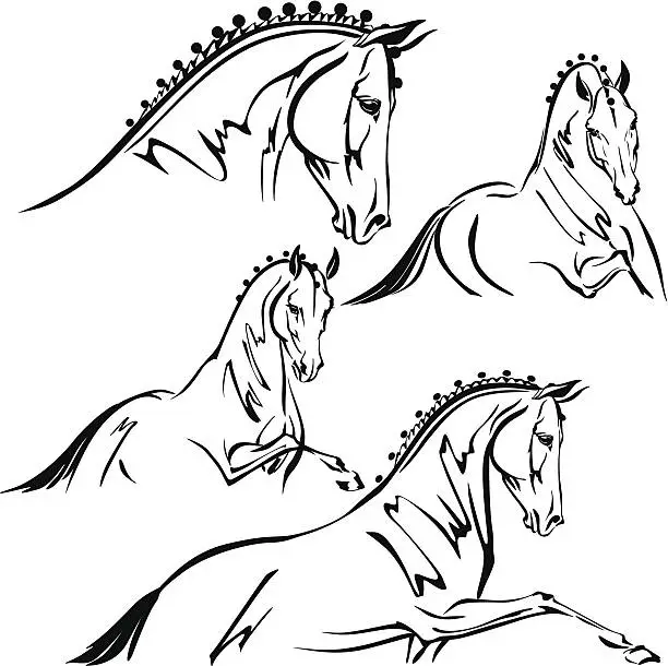 Vector illustration of Dressage themes for trailer design