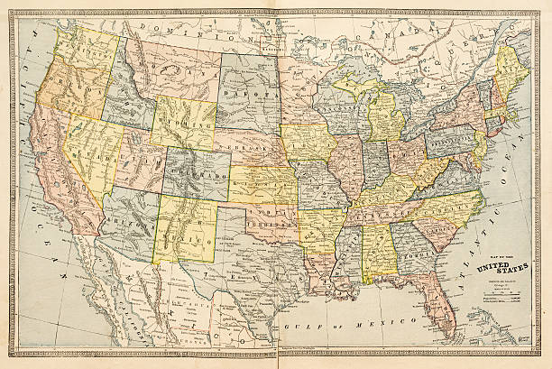 istock Map of United States 1884 511245597