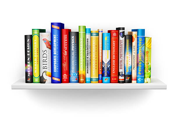 istock Bookshelf with color hardcover books 511246515