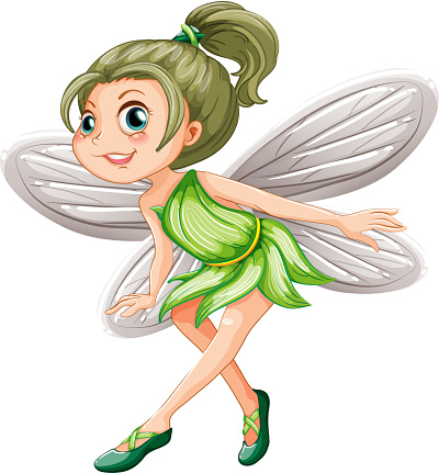 Illustration of a green fairy