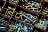 box of screws and balts