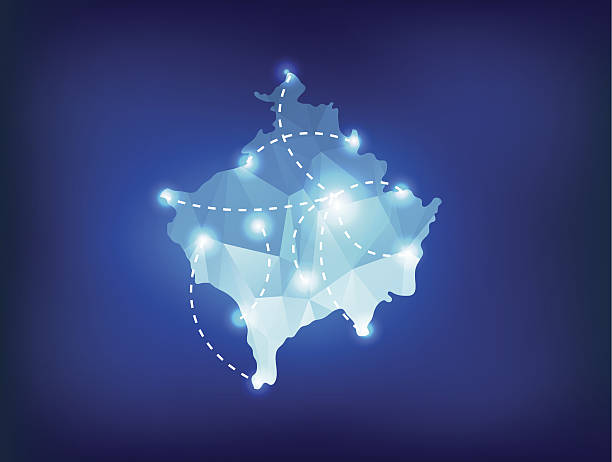 istock Kosovo country map polygonal with spot lights places 511277623