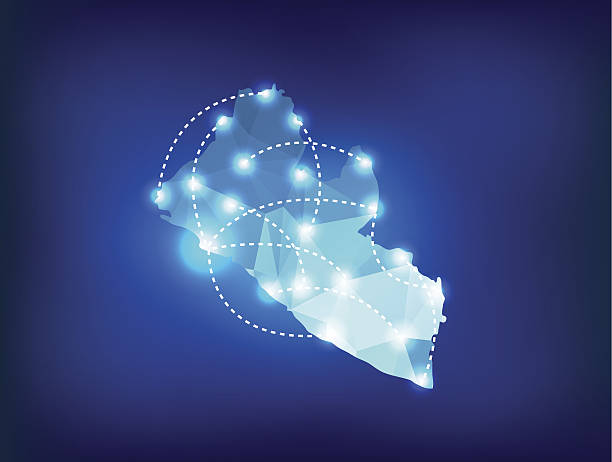 istock Liberia country map polygonal with spot lights places 511277637