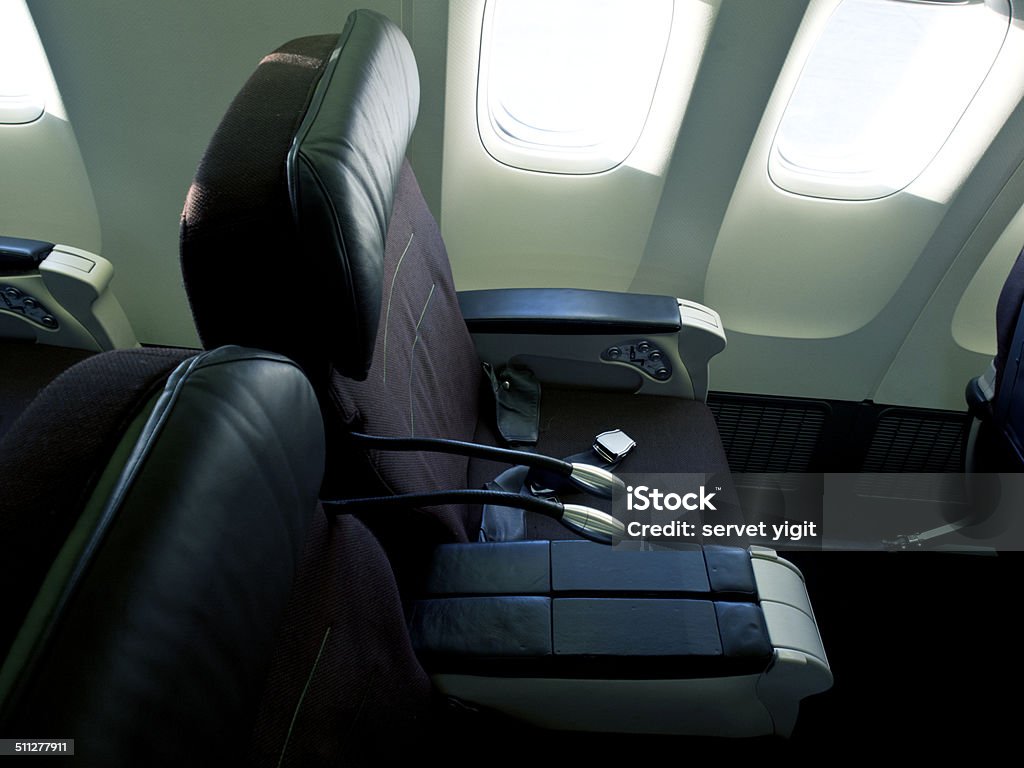 Aircraft Seats Blank Screen Stock Photo