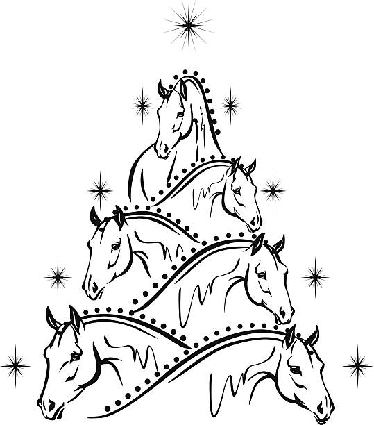 Christmas Horse Coloring Pages