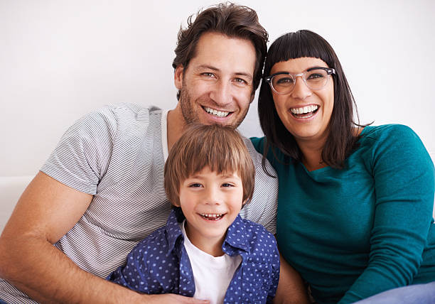 The happy young family