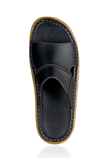 istock Black leather sandal for men isolated 511280871