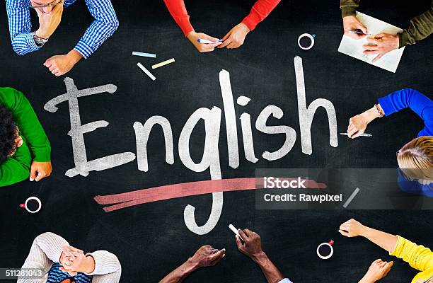 Multiethnic Group Of Children And English Concept Stock Photo - Download Image Now - England, English Culture, Learning