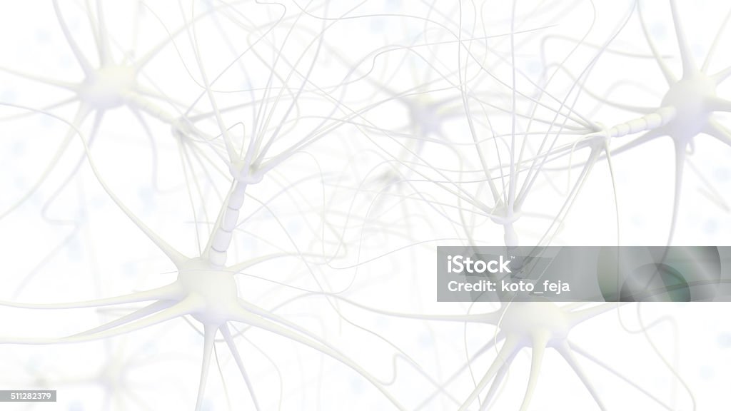 Neuron cell network Neuron cell network - 3d rendered image on white background Nerve Cell Stock Photo