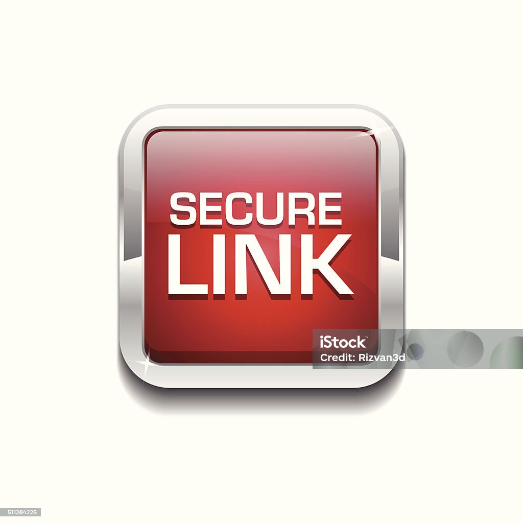 Secure Link Glossy Shiny Rounded Rectangular Vector Button Stock ...