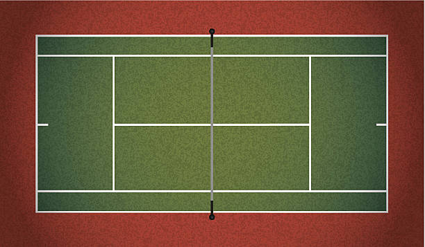 ilustrações de stock, clip art, desenhos animados e ícones de vector realista textura de court de ténis ilustração - tennis court aerial view vector