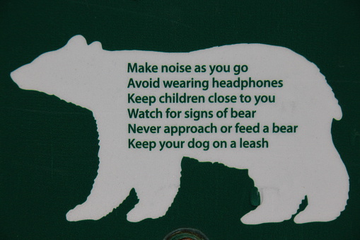 Be Bear Aware warning sign