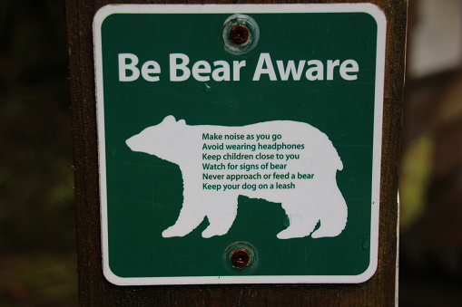 Be Bear Aware warning sign