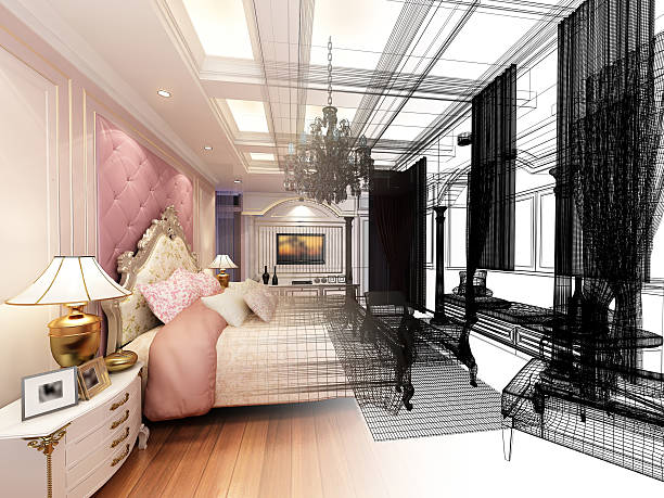 istock abstract sketch design of interior luxury  bedroom 511304764