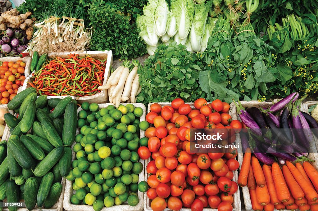 vegetarian food close up vegetarian food on a table in the market close up Broccoli Stock Photo