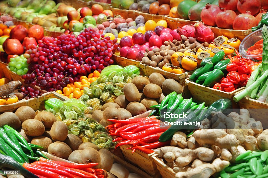vegetables on a counter raw vegetables on a market counter Backgrounds Stock Photo