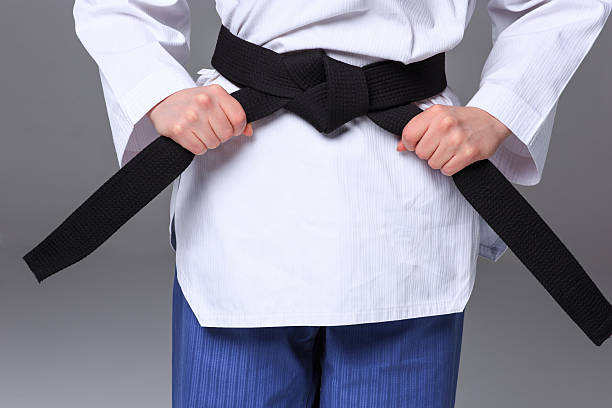 istock The karate girl with black belt 511313028