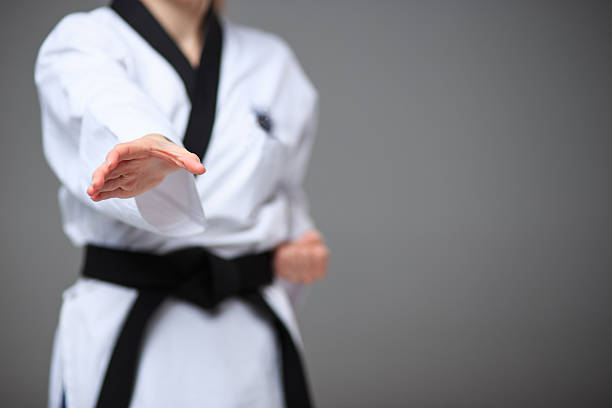 istock The karate girl with black belt 511313608