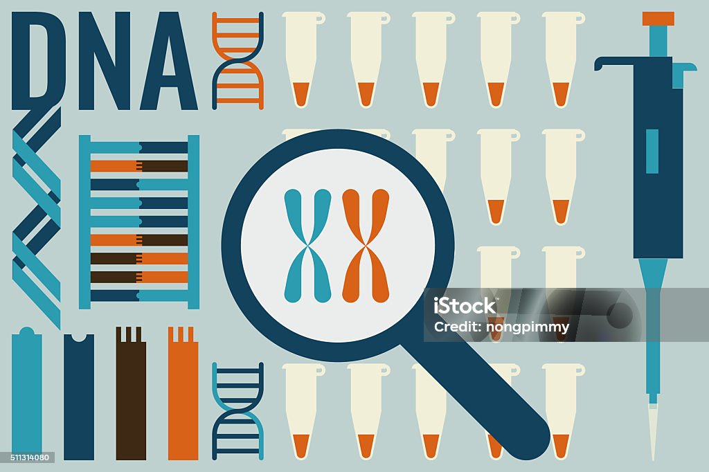 Molecular Biología concepto de laboratorio - Ilustración de stock de ADN libre de derechos
