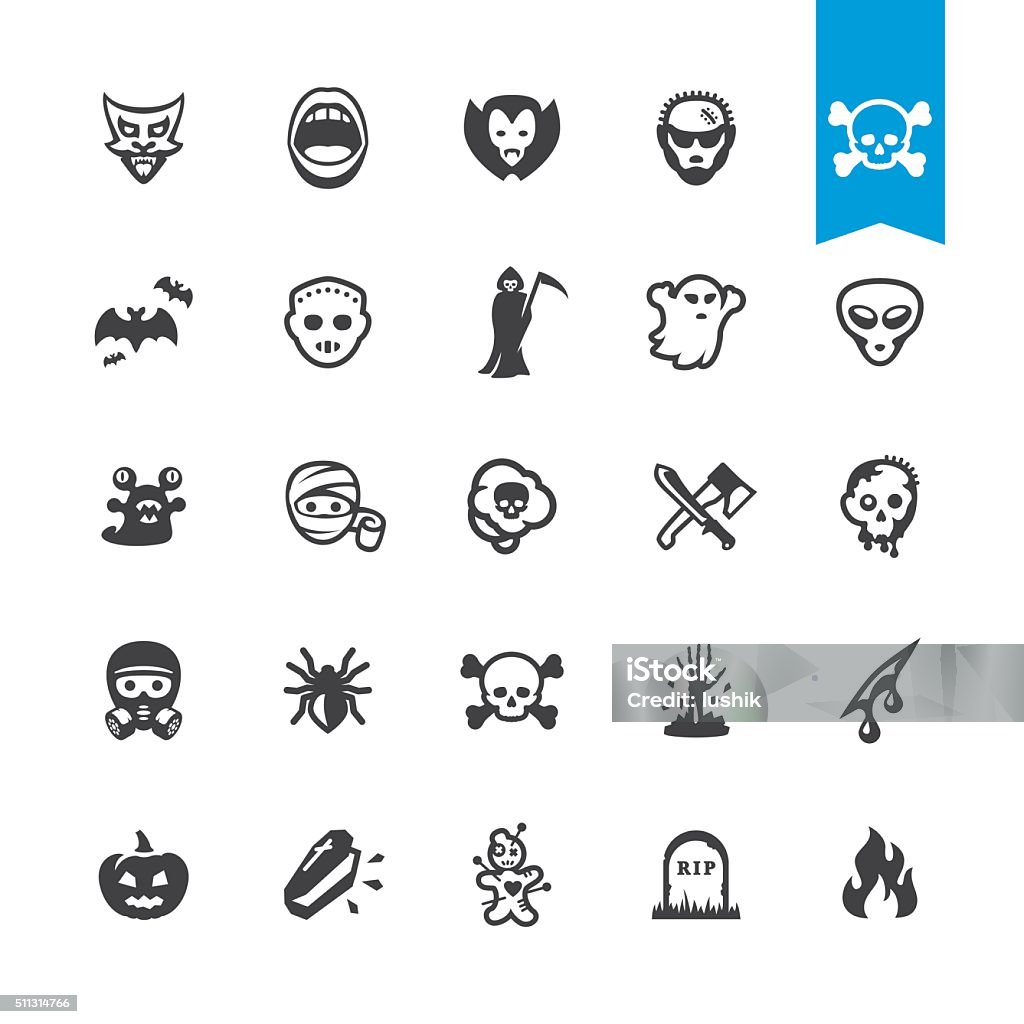 Fear and horror vector characters Fear and horror characters related BASE pack #35 Icon Symbol stock vector