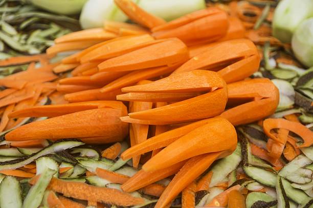 istock Pile of sliced carrots. 511319576