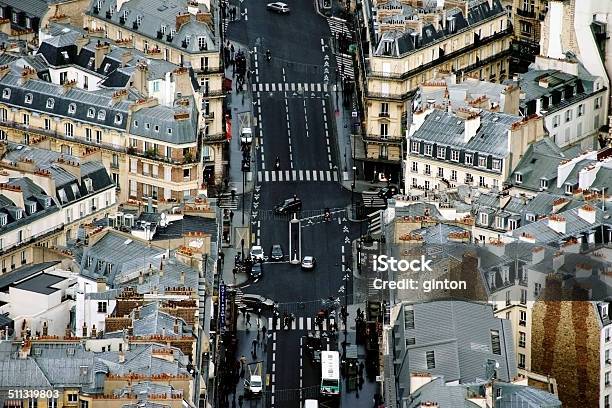 Paris Traffic Stock Photo - Download Image Now - Aerial View, Air Duct, Apartment