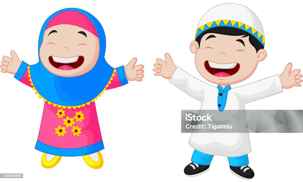 Happy Muslim kid cartoon Vector illustration of Happy Muslim kid cartoon Activity stock vector