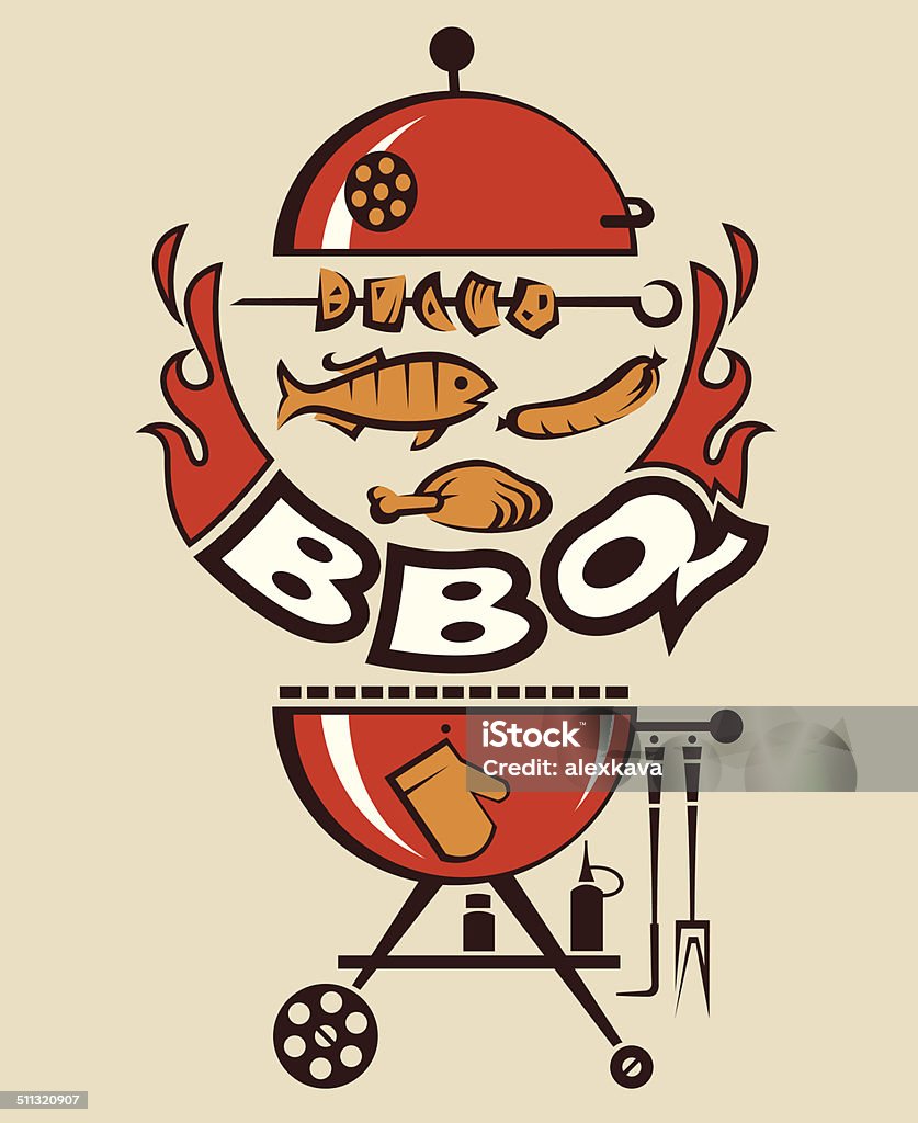 barbecue party invitation grill menu card design, vector illustration Animal Body Part stock vector