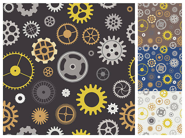 seamless pattern with cogs and gears Vector seamless pattern with cogs and gears dag stock illustrations