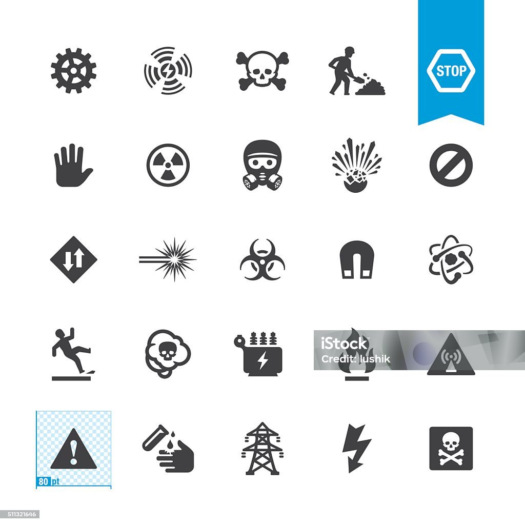 Hazard and Warning vector signs Hazard Symbols and Warning signs related BASE pack #36 Icon Symbol stock vector