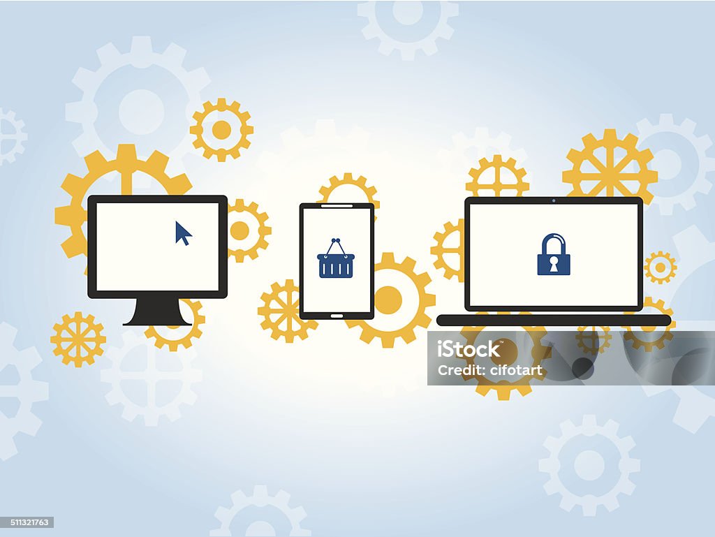 Computer Data Sharing Data Sharing On Computer Network Stock Illustration - Download Image ...