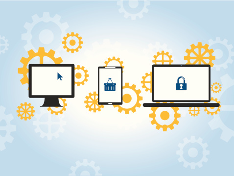 Computer Data Sharing Data Sharing On Computer Network Stock Illustration - Download Image ...