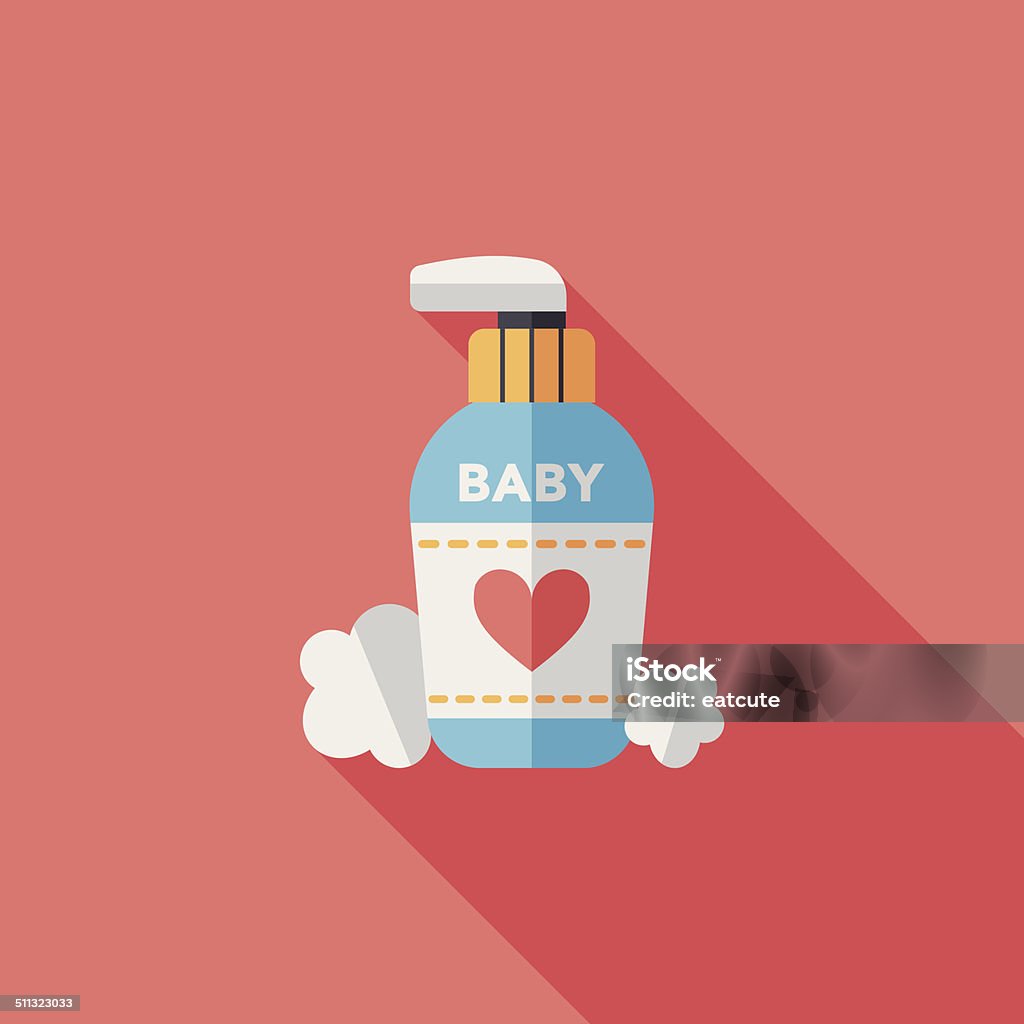 baby cosmetics flat icon with long shadow,eps10 Alternative Therapy stock vector