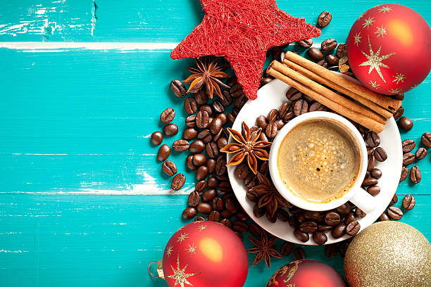 クリスマスのコーヒー - coffee crop cup coffee bean coffee ストックフォトと画像