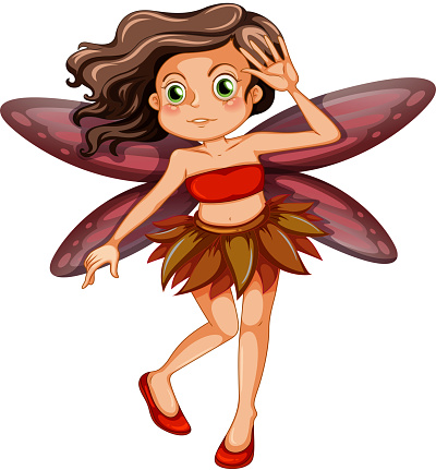 Illustration of a red fairy