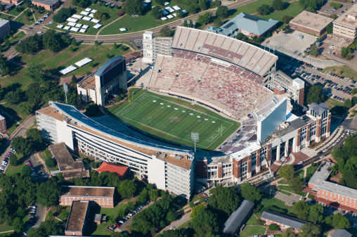 Starkville, Mississippi, USA - September 4, 2014: An aerial view of Davis Wade Stadium, home of the Mississippi State University Bulldogs.