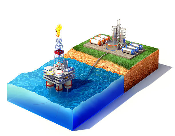 olej platformy wiertnicze - construction platform sea drill mining zdjęcia i obrazy z banku zdjęć
