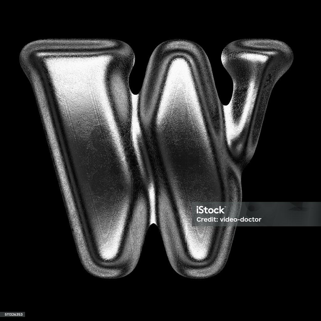 metal figure on black background http://i1334.photobucket.com/albums/w654/video-doctor/alphabet_zps082d056d.jpg Letter W Stock Photo